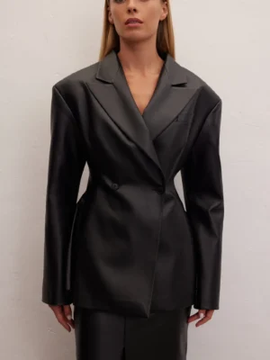 Eclipse Faux Leather Blazer