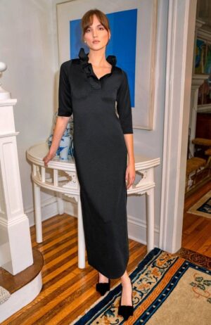 Le Noire Ruffle Jersey Dress