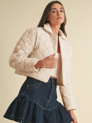 Quilted Bow Puffer Jacket